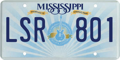 MS license plate LSR801