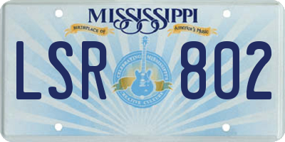 MS license plate LSR802