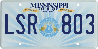 MS license plate LSR803