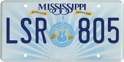 MS license plate LSR805