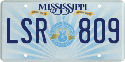 MS license plate LSR809