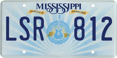 MS license plate LSR812