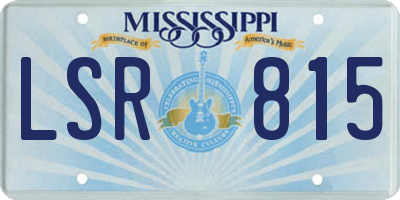 MS license plate LSR815