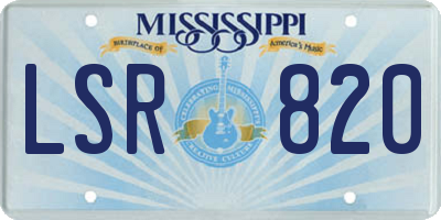 MS license plate LSR820
