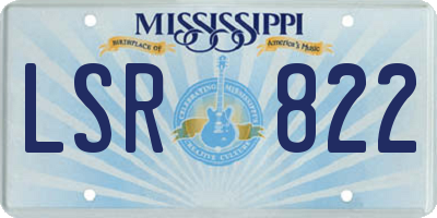 MS license plate LSR822