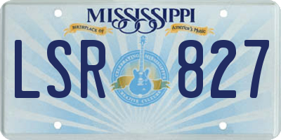MS license plate LSR827