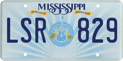 MS license plate LSR829