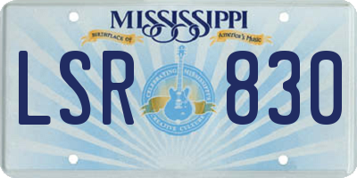 MS license plate LSR830