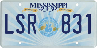 MS license plate LSR831