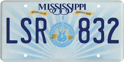 MS license plate LSR832