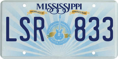 MS license plate LSR833