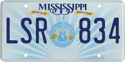 MS license plate LSR834