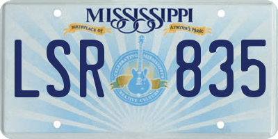 MS license plate LSR835
