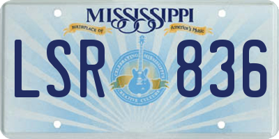 MS license plate LSR836