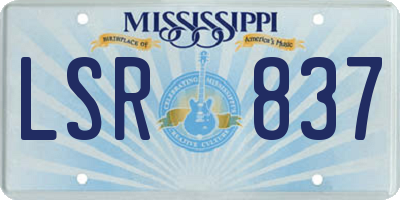 MS license plate LSR837