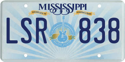 MS license plate LSR838