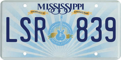 MS license plate LSR839