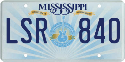 MS license plate LSR840