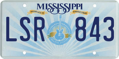 MS license plate LSR843