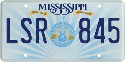 MS license plate LSR845