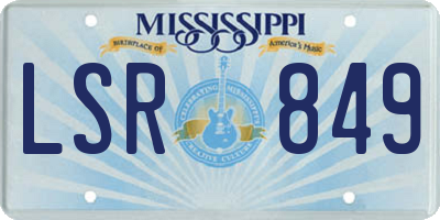 MS license plate LSR849