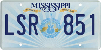 MS license plate LSR851