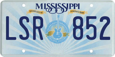 MS license plate LSR852