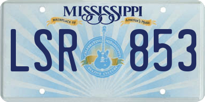 MS license plate LSR853