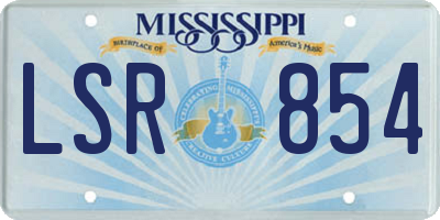 MS license plate LSR854