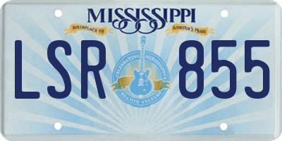 MS license plate LSR855