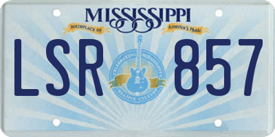MS license plate LSR857