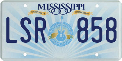 MS license plate LSR858