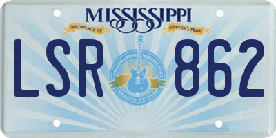 MS license plate LSR862