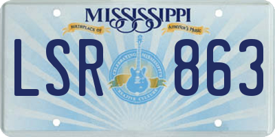 MS license plate LSR863