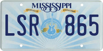 MS license plate LSR865