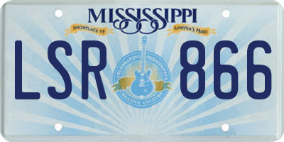 MS license plate LSR866