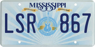MS license plate LSR867