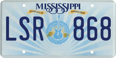 MS license plate LSR868