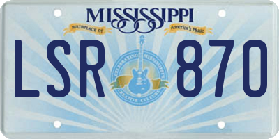 MS license plate LSR870
