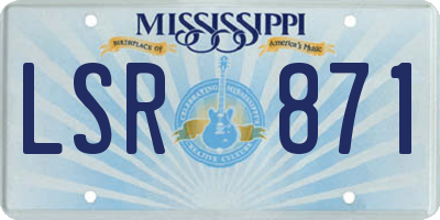 MS license plate LSR871
