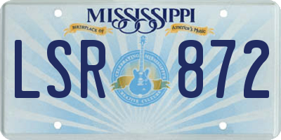 MS license plate LSR872