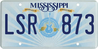 MS license plate LSR873