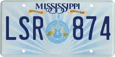 MS license plate LSR874