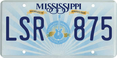 MS license plate LSR875