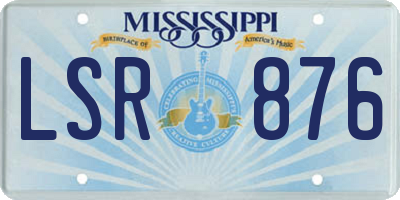 MS license plate LSR876