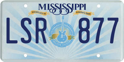 MS license plate LSR877
