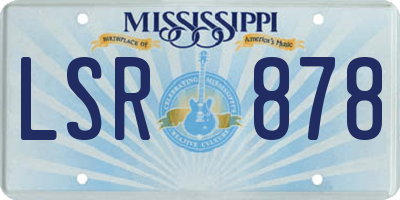 MS license plate LSR878