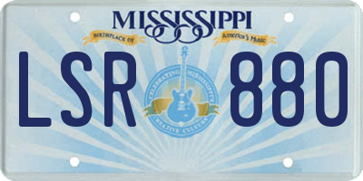 MS license plate LSR880