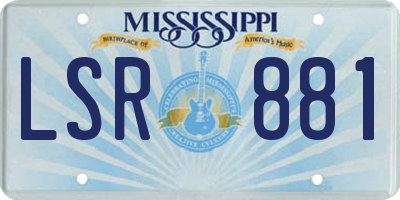 MS license plate LSR881