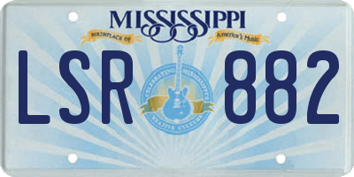 MS license plate LSR882